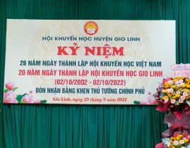 Sáng ngày 29.9, Hội Khuyến học huyện Gio Linh long trọng Kỷ niệm 26 năm ngày thành lập Hội Khuyến...